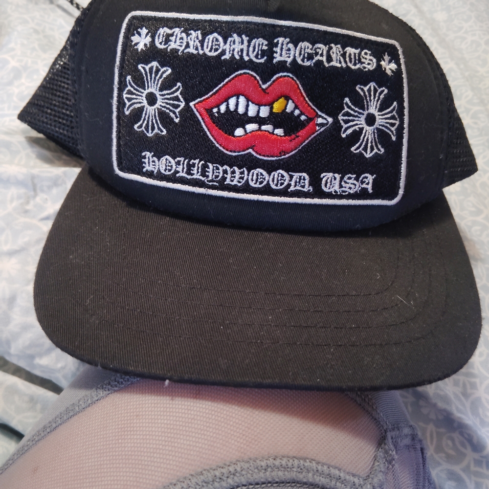 Chrome Hearts Black and White Graphic Cap